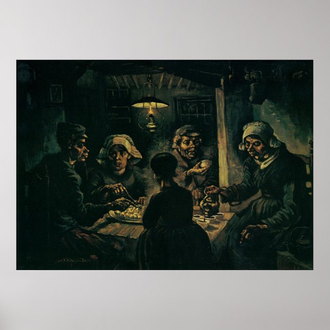 Die Kartoffeln essen Poster (Vorne)