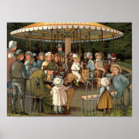 Die Karussell-Vintage Illustration