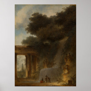 Die Kaskade - Die Landschaft von Fragonard Poster