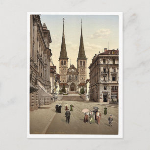 Die Kathedrale, Luzern, Schweiz Vintage-Foto Postkarte