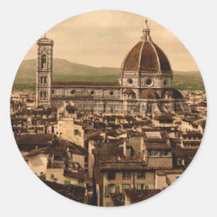Die Kathedrale, Panoramaaussicht vom Vecchio Palac Runder Aufkleber