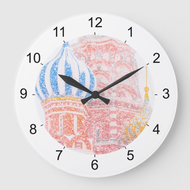 Die Kathedrale St.-Basilikums im Schneesturm Große Wanduhr (Vorderseite)