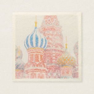 Die Kathedrale St.-Basilikums im Schneesturm Serviette