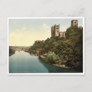Die Kathedrale und Burg von der Brücke aus, Durham Postkarte