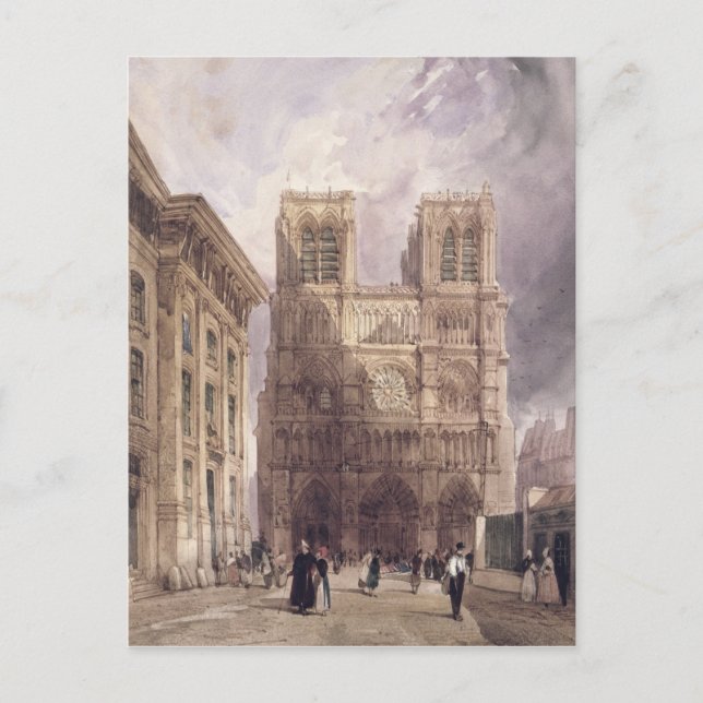 Die Kathedrale von Notre Dame, Paris, 1836 Postkarte (Vorderseite)