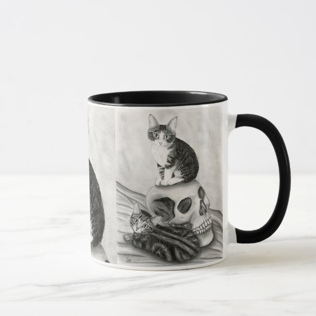 Die Kätzchen-Katzen-Schädel-gotische Tasse (Rechts)