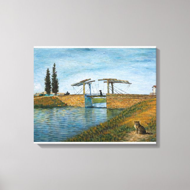 Die Katze an der Langlois-Brücke Leinwanddruck (Vorderseite)