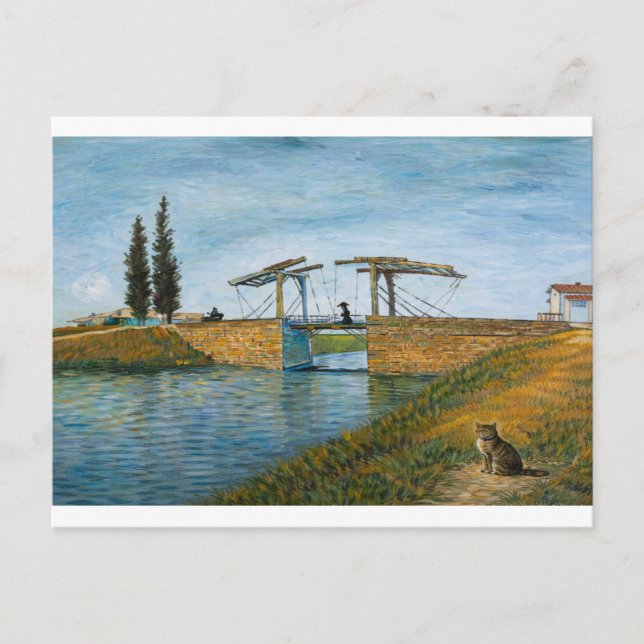 Die Katze an der Langlois-Brücke Postkarte (Vorderseite)