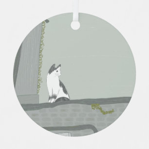 Die Katze auf dem Zaun Ornament Aus Metall