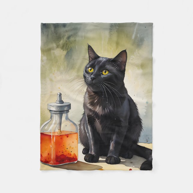 Die Katze des Alchemisten Fleecedecke (Vorderseite)