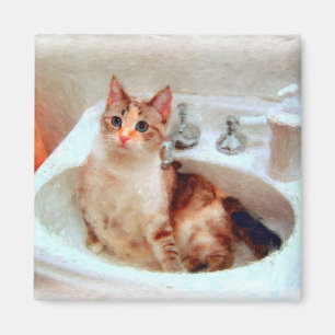 Die Katze des Impressionisten in einem Magnet