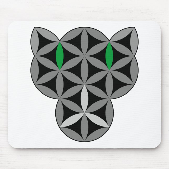Die Katze des Lebens - Heilige Tiere 02.Dunkel Mousepad (Vorne)