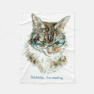 Die Katze, die die Vlies-Decke liest Fleecedecke