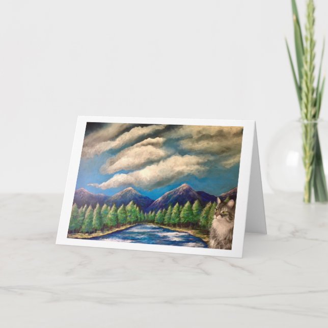 Die Katze, die wandern mochte Karte (Vorderseite)