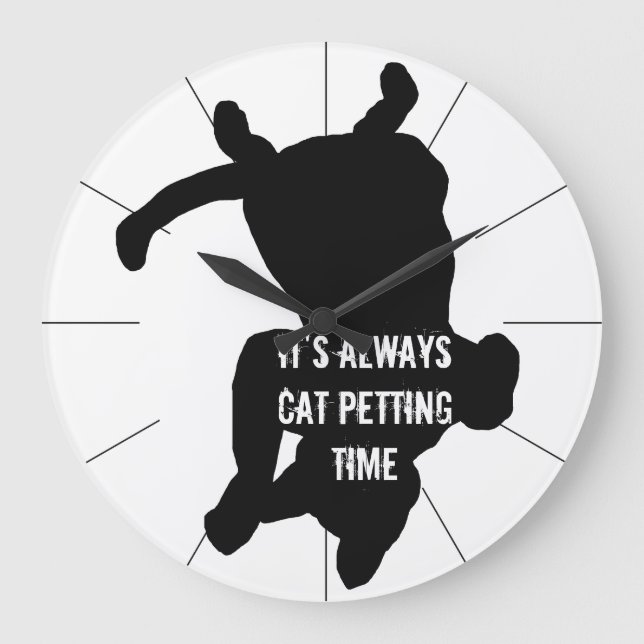 Die Katze, die Zeit Petting ist, Pets Große Wanduhr (Vorderseite)