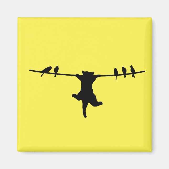 Die Katze hängt vom Power ab Magnet (Vorne)