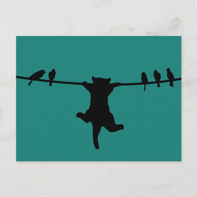 Die Katze hängt vom Power ab Postkarte (Vorderseite)