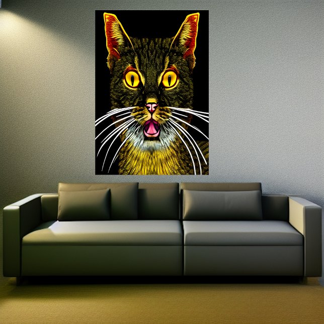 Die Katze hat Angst | AI Art Poster (Von Creator hochgeladen)