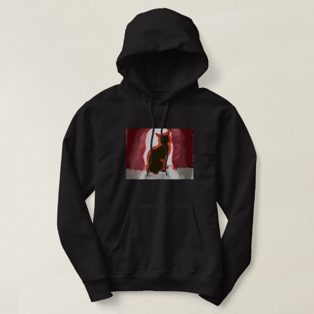 Die Katze hinter dem Vorhang Hoodie (Design vorne)