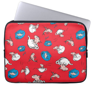 Die Katze im Hut Das rote Fischmuster Laptopschutzhülle