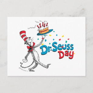 Die Katze im Hut   Dr. Seuss Day Postkarte