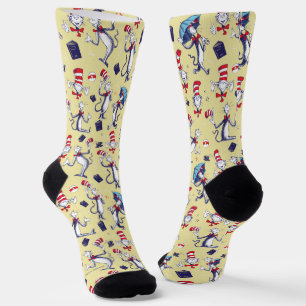 Die Katze im Hut Gelbes Muster Socken