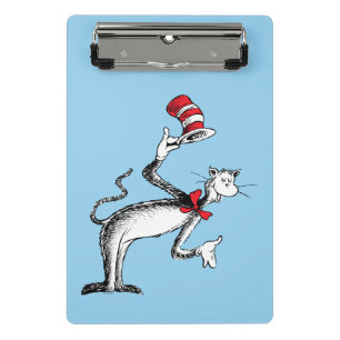 Die Katze im Hut verbeugt sich Mini Klemmbrett