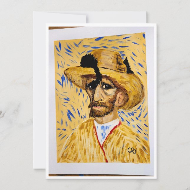die Katze in van Gogh's Hut Dankeskarte (Vorderseite)
