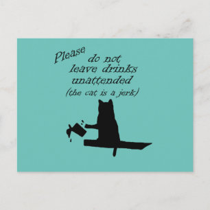 Die Katze ist ein Idiot Postkarte