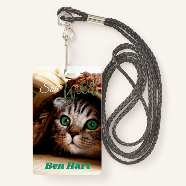 Die Katze ist noch wild Ausweis (Vorderseite mit Schlüsselband)