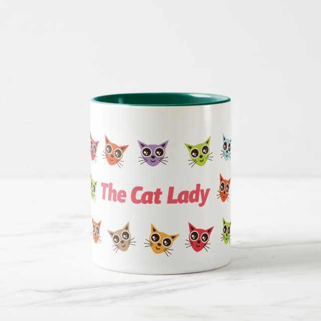 Die Katze Lady Zweifarbige Tasse (Mittel)