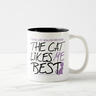 Die Katze mag mich Bestes Zweifarbige Tasse