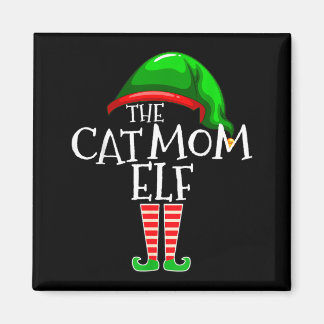 Die Katze Mom Elf Gruppe Zugehörige Familie Weihna Magnet