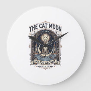 Die Katze Mond Katze Tarot Karte Major Arcana Vint Große Wanduhr