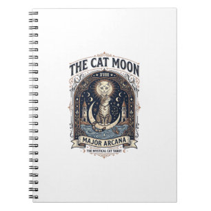 Die Katze Mond Katze Tarot Karte Major Arcana Vint Notizblock