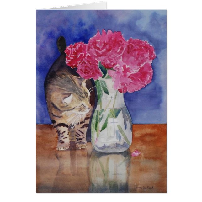 Die Katze muss die schönen Pfingstrosen nur (Vorne)