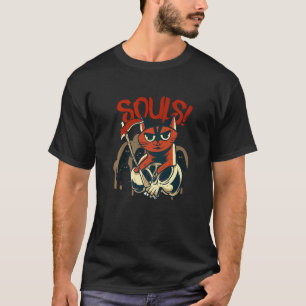 Die Katze nimmt Ihr Soul in gegrilltem Sensenmann T-Shirt