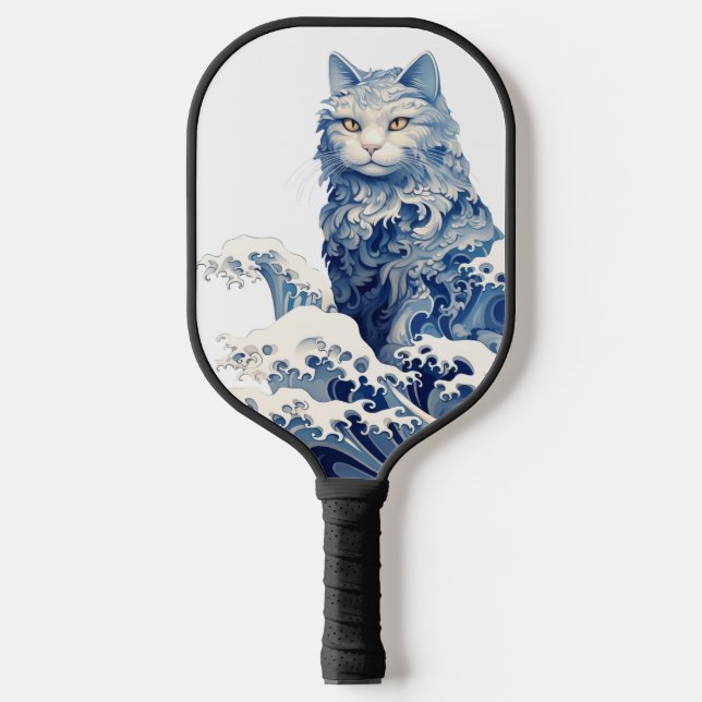 Die Katze schwindet von Kanagawa Pickleball Schläger (Vorderseite)