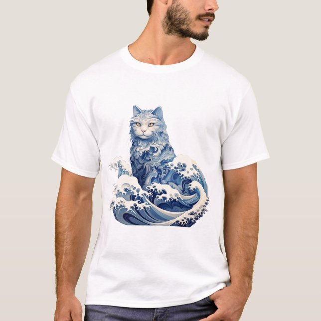 Die Katze schwindet von Kanagawa T-Shirt (Vorderseite)