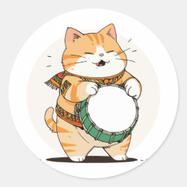 Die Katze spielt das Trost Runder Aufkleber