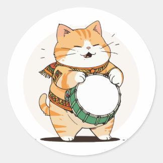 Die Katze spielt das Trost Runder Aufkleber