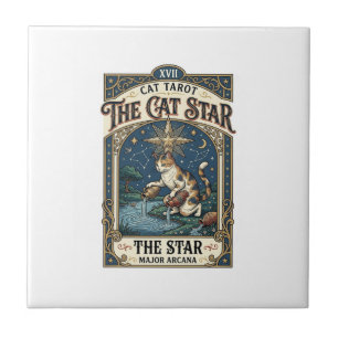Die Katze Stern Katze Tarot Karte Major Arcana Vin Fliese
