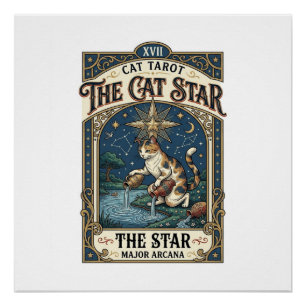 Die Katze Stern Katze Tarot Karte Major Arcana Vin Poster