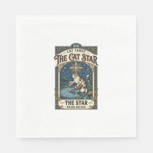 Die Katze Stern Katze Tarot Karte Major Arcana Vin Serviette