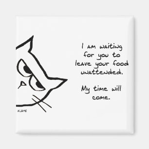 Die Katze stiehlt Ihre Nahrung - lustigen Magnet