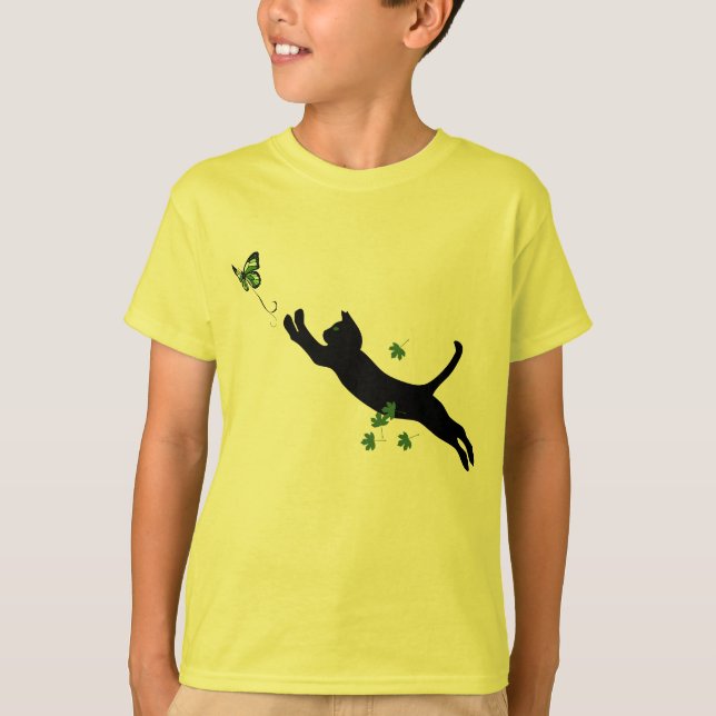 Die Katze u. der Schmetterling T-Shirt (Vorderseite)