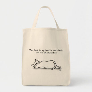 Die Katze verlangt frisches Essen - Funny Cat Gesc Tragetasche
