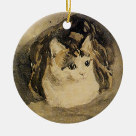 Die Katze (von Gwen John) Keramik Ornament