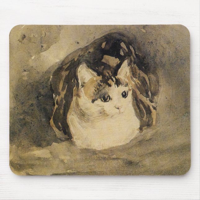 Die Katze (von Gwen John) Mousepad (Vorne)