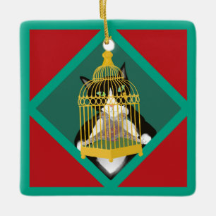 Die Katze Zwölf Tage Weihnachten Zoll Tag 2 Keramikornament
